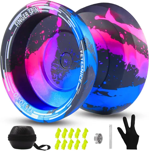 Miniatura 10 de FETESNICE Yoyo profesional de mariposa Y26 - Yoyo giratorio de dedo de doble modo receptivo/no responde, para niños, adultos y jugadores