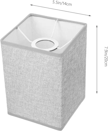 Miniatura 3 de DOITOOL Pantalla rectangular de lino, pantalla de tela de repuesto, pantalla de lámpara de araña, pantalla colgante, pantalla de tambor, cubierta