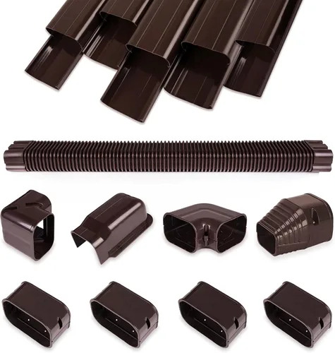Kit de cubierta de línea de PVC de 3 pulgadas y 10 pies para acondicionadores de aire mini split sin conductos, cubierta de línea delgada de PVC