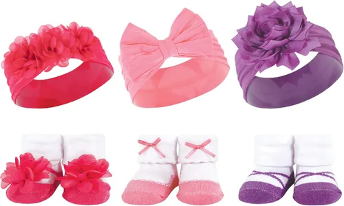 Miniatura 15 de Hudson Baby Conjunto de regalo de diadema y calcetines para niña Flor azul marino rosa