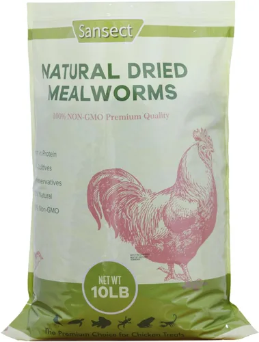 Miniatura 8 de SANSECT Gusanos de harina secos de 5 libras, gusanos de harina secos 100% naturales sin OMG para pollos, alimento para pollos con alto contenido