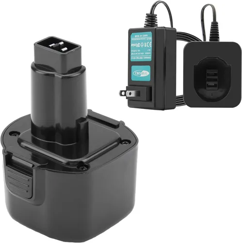 CREABEST Batería de repuesto Ni-MH de 9.6V 3.5Ah para DEWALT DW9062 DW9052 DW9061 DC750KA DW050 DW902 compatible con Black and Decker PS120 incluye