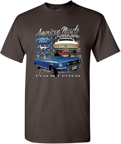 Miniatura 19 de Ford Mustang Shelby 1967 GT - Camiseta para hombre de Muscle Cars Azul marino