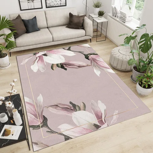 Miniatura 26 de Alfombra de área de flores simples moradas, alfombra abstracta degradada para interiores, decoración de sala de estar, cálida, suave, duradera