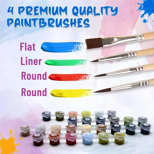 Miniatura 7 de Ledgebay Kit de Pintura por Números DIY para Adultos Lienzo Sin Marco: Kit de Pintura por Números de Principiante a Avanzado, los Kits Incluyen