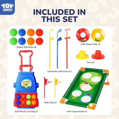 Miniatura 3 de TOY Life Set de palos de golf para niños, juego de golf para niños pequeños de 3 a 5 años, juego de golf para niños de 5 a 8 años, juguetes de golf