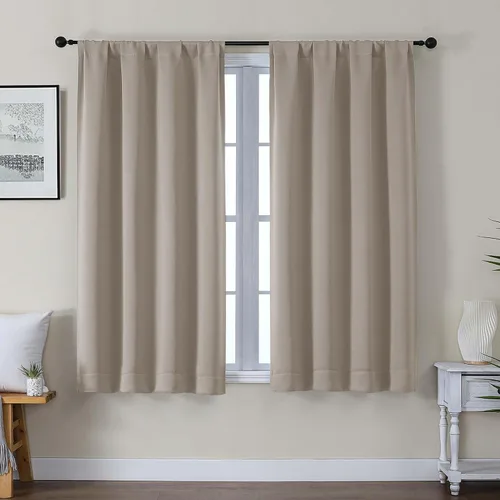 Miniatura 154 de Gwine Cortinas opacas para dormitorio, 54 pulgadas de largo, paneles de cortina de ventana con aislamiento térmico y reducción de ruido, cortinas