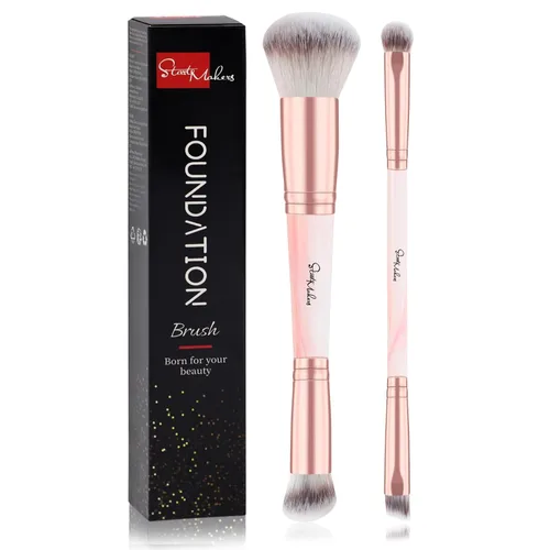 Miniatura 8 de START MAKERS - Brochas de maquillaje de doble punta para base, 2 en 1, cepillo corrector para cara, cejas, sombra de ojos, para líquidos, polvos