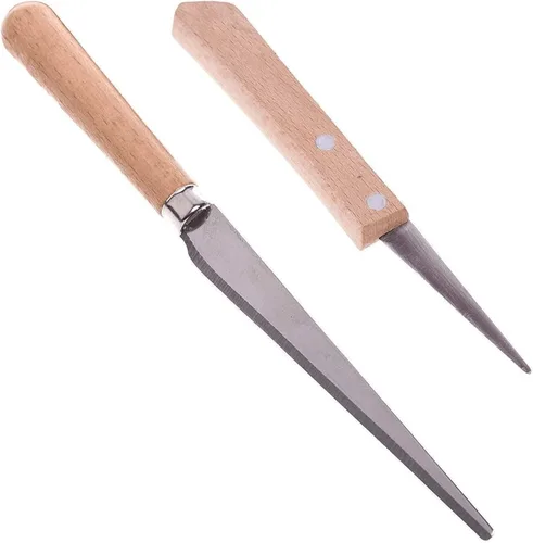 2 cuchillos de madera con mango de madera para cerámica/escultura/cerámica/arcilla polimérica tallado modelado artesanal, herramientas de bricolaje
