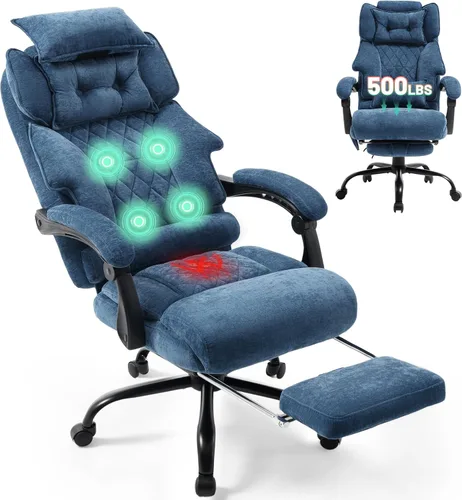 Miniatura 18 de Massage Office Chair with Foot Rest,6 Points Vibration & Heat Executive Office Chairs for Heavy People,500LBS Big and Tall Office Chair,Ergonomic