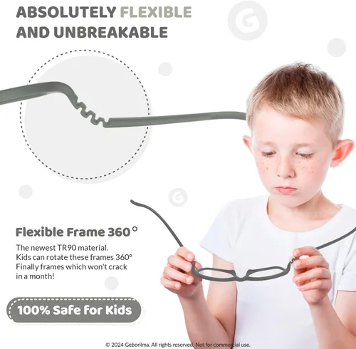 Miniatura 19 de Lentes de marco flexible para niños pequeños, lentes irrompibles para niños de 1 a 3 años, lentes graduados flexibles, marcos de anteojos para niños
