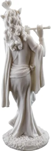 Miniatura 3 de Top Collection Estatua de Krishna - Escultura hindú del Dios del amor y la alegría divina en acabado de mármol blanco de primera calidad, figura