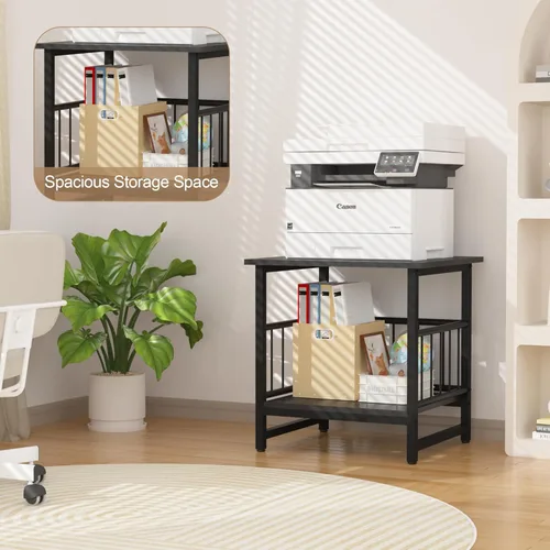 Miniatura 5 de Mesa auxiliar, mesa auxiliar industrial con estante de almacenamiento de 2 neumáticos, mini soporte para refrigerador de 180 libras con patas