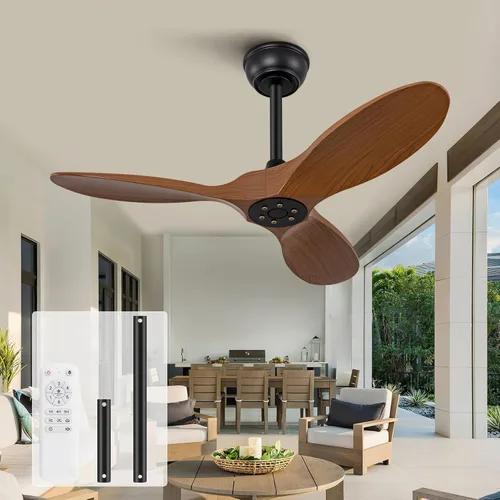 Miniatura 12 de Ventilador de techo negro de 36 pulgadas, 6 velocidades, motor de CC silencioso reversible, 3 aspas ABS, diseño moderno sin luz, control remoto