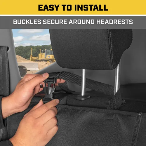 Miniatura 5 de CAT Flexfit™ Funda de asiento trasero negra para automóvil, SUV y camión - Material de lona duradero Fundas de asiento trasero de coche 60/40