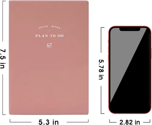 Miniatura 4 de CAGIE Cuaderno de 192 páginas de 5.3 x 7.5 pulgadas, lista de tareas pendientes de cuero, lista de verificación para planes diarios, planificador