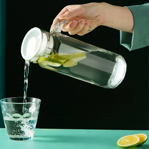 Miniatura 5 de 4 tapas de vidrio para jarra de agua, cubiertas de plástico a prueba de polvo resistentes a salpicaduras para jarra de bistró, color blanco