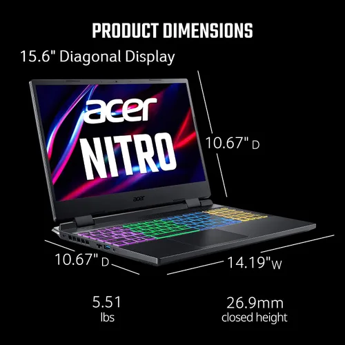 Miniatura 11 de acer Nitro 5 AN515-58-725A - Laptop para juegos Intel Core i7-12700H GPU NVIDIA GeForce RTX 3060 Pantalla IPS FHD de 15.6 pulgadas 144Hz 3ms