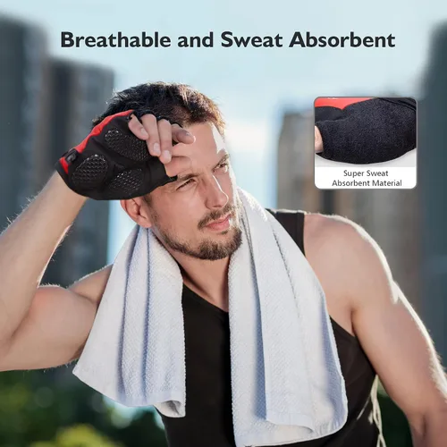 Miniatura 4 de AKASO Guantes de ciclismo de medio dedo, guantes de bicicleta para hombres y mujeres, guantes de ciclismo para mujeres, guantes de MTB