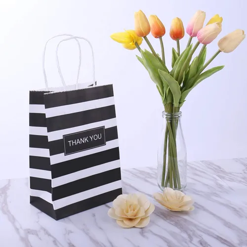 Miniatura 8 de 50 bolsas pequeñas de regalo de papel de estraza de 5.25 x 3.75 x 8 pulgadas para recuerdos de fiesta, día de San Valentín, cumpleaños, boda, Acción