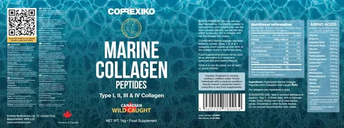 Miniatura 9 de Polvo de péptidos de colágeno marinos hidrolizados. Piel de pescado capturada en la naturaleza canadiense (no escamas)-Colageno Hidrolizado