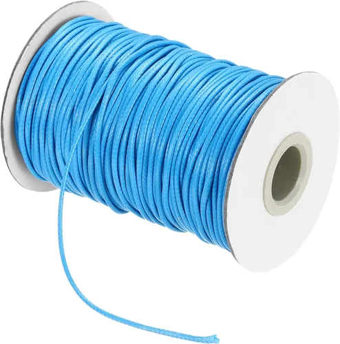 Miniatura 117 de MECCANIXITY Cordón encerado de poliéster encerado de 0.020 in, cuerda de cera de 175 yardas para hacer pulseras, collares, cuentas, joyería y Negro