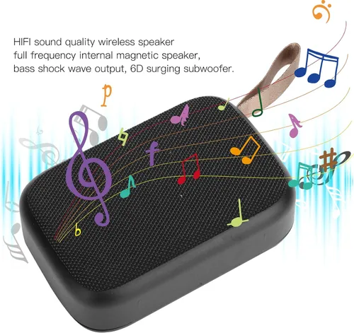 Miniatura 2 de Altavoz Bluetooth4.2, subwoofer estéreo de sonido de alta fidelidad, reproductor de música portátil USB, con radio FM, llamadas de manos, para Negro