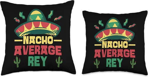 Miniatura 3 de Not Your Ordinary Name. Nacho Average Rey - Almohada de 18 x 18 pulgadas, multicolor