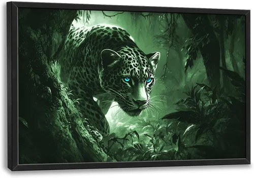 Miniatura 45 de Cuadros Grandes Enmarcados Arte de Pared para Sala de Estar, Lobos del Bosque Decoración de Pared de Gran Tamaño Lobo Animal Impresión en Lienzo