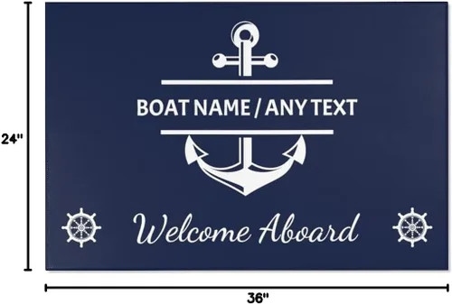 Miniatura 3 de Tapete de bienvenida a bordo para barcos, alfombra de bienvenida personalizada a bordo, alfombra de barco personalizada, regalo náutico, decoración