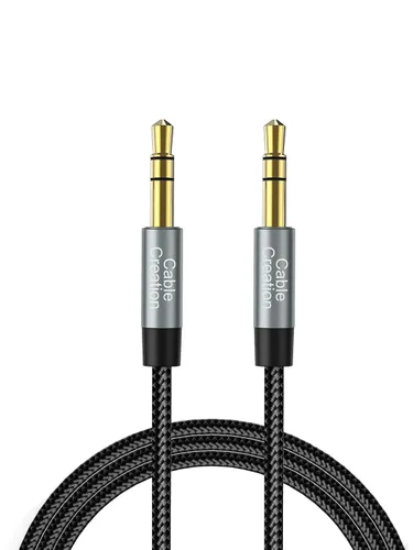CableCreation Cable auxiliar de 3.5mm (3 pies/1 m), cable de audio de 3.5mm, cable auxiliar trenzado de sonido Hi-Fi de 1/8 para estéreo de coche,
