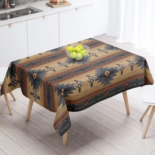 Miniatura 54 de Mantel azteca suroeste, diseño étnico tribal geométrico, estilo vintage, bohemio, elegante, lavable, para comedor, cocina, granja, fiesta