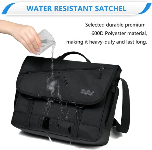 Miniatura 3 de VASCHY Bolsa de mensajero para hombre, bolso cruzado de moda para laptop, bolsa lateral para hombres y mujeres para el trabajo, negocios