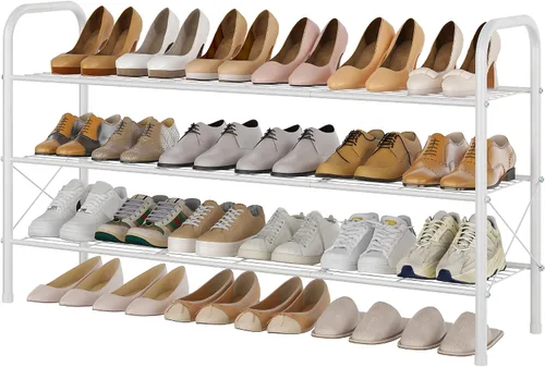 Miniatura 18 de Hoctieon Zapatero de 2 niveles para armario, zapatero de malla duradera, estante de zapatos de entrada, organizador de almacenamiento de zapatos