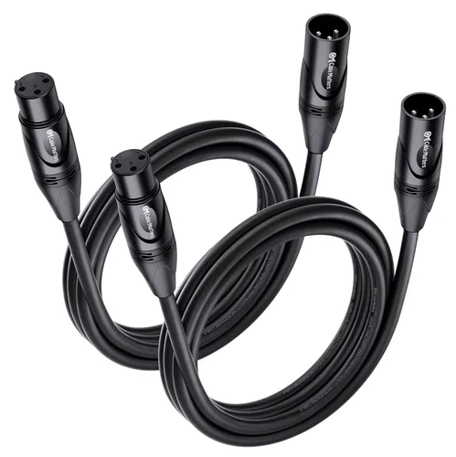 Cable Matters Paquete de 2 Cables Premium XLR a XLR - 1.83m, Cable de Micrófono Macho a Hembra, Cable de Micrófono de Cobre Libre de Oxígeno (OFC),