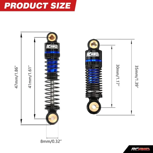 Miniatura 5 de RCAWD Amortiguadores de 47MM CR18P Tipo de Aceite para Hobbyplus 1/18 CR18P Rock Van Delantero Trasero CR18P EVO Trail Hunter Series Actualizaciones