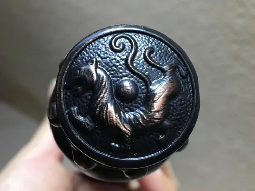 Miniatura 3 de Espada de león, hoja azul de acero de alto manganeso, vaina negra, ajuste de aleación, longitud de 29 pulgadas