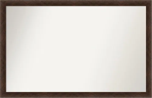Miniatura 287 de Amanti Art Espejo de pared personalizado no biselado (24 x 27 pulgadas), marco estrecho de nogal chipre - varios tamaños personalizados - Espejo