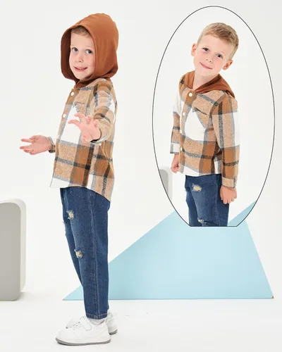 Miniatura 4 de Renotemy Toddler Baby Boy Clothes Denim Outfits Infant Hooded Sweatshirt Jeans Clothing For Little Boys