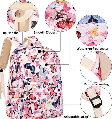 Miniatura 4 de Joyfulife Mochilas para niñas, mochilas para niños, mochilas para adolescentes, mochila para estudiantes escolares con lonchera, bolsas para lápices