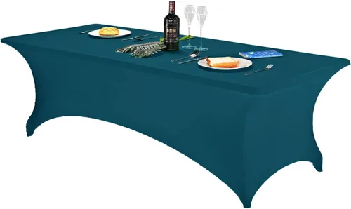 Miniatura 104 de FORLIFE - Funda de mesa de elastano, mantel ajustado de 4 pies para mesas rectangulares, funda elástica para patio, universal para bodas, banquetes
