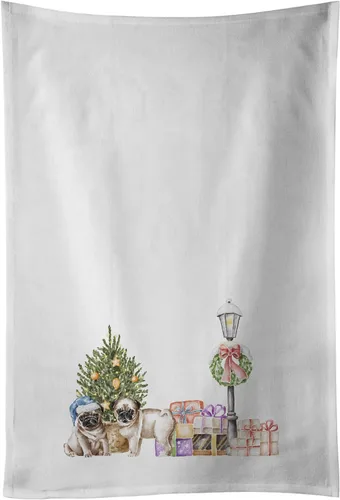 Miniatura 25 de Caroline's Treasures CK8100WTKT - Juego de 2 toallas de cocina con diseño de bulldog francés con diseño de país de las maravillas navideñas