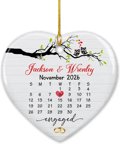 Miniatura 24 de Nuestro adorno de cerámica casado de 2ª Navidad, regalo personalizado de adorno de boda de oso polar, regalo de adorno de boda, Mr Mrs Married