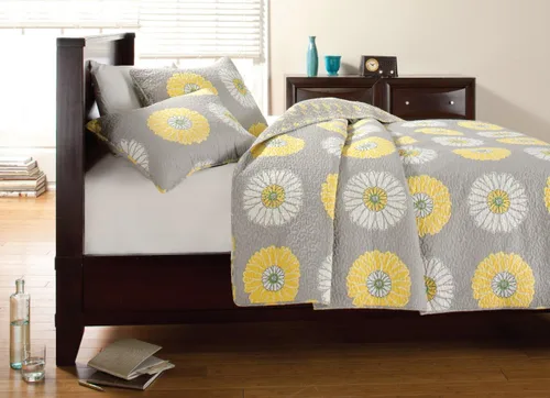 Miniatura 15 de Cozy Line Home Fashions - Juego de ropa de cama, colcha reversible con dulce estampado floral durazno y rosa claro en 3D con parches reales 100 %