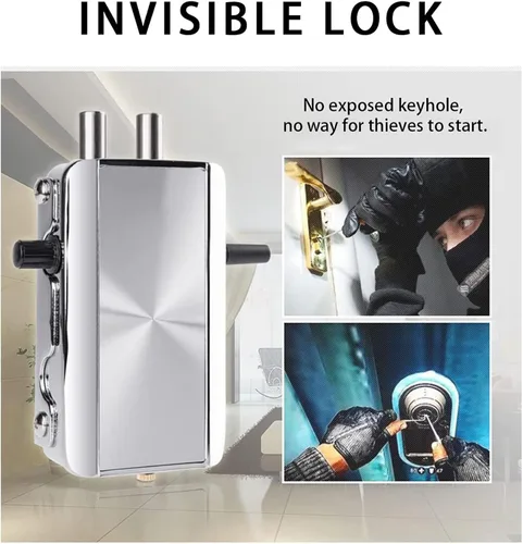 Miniatura 7 de Cerradura de puerta electrónica, cerradura de puerta antirrobo de aleación de zinc con 4 controles remotos, cerradura de control remoto inteligente