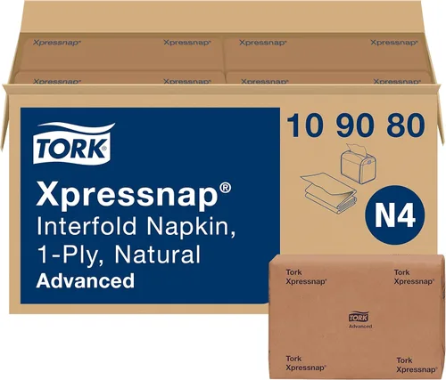 Miniatura 11 de Tork Xpressnap® Servilleta Dispensadora Blanca N4, Dispensado de Una a la Vez, 1 capa, Pliegue 1/4, 13" x 8.5", 12 x 500 Servilletas, 109000