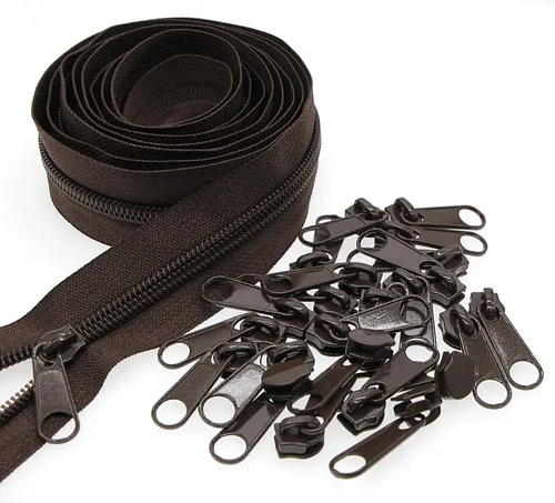 Miniatura 26 de Leekayer The Yard - Cremalleras de bobina de nailon blanco #5 a granel de 10 yardas con 25 deslizadores plateados para costura DIY bolsa