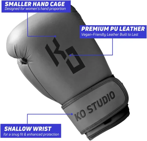 Miniatura 3 de KOSTUDIO Guantes de boxeo para hombres y mujeres - Guantes de cuero para saco pesado, saco de boxeo, Muay Thai, MMA, kickboxing, entrenamiento