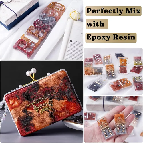 Miniatura 6 de LET'S RESIN Juego de tinta de alcohol metálico, 24 colores, tinta de resina a base de alcohol de color metálico, mezclas de alta concentración