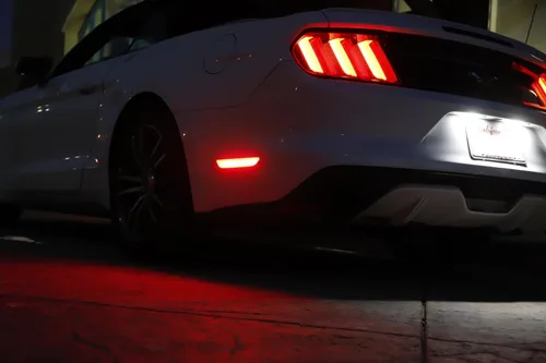 Miniatura 7 de iJDMTOY - Kit de focos laterales traseros con lente transparente roja LED completa Compatible con Ford 2015-23 Mustang, alimentado por 48-SMD LED